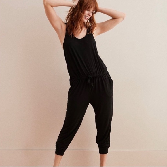 aerie Pants - Aerie Track Jumpsuit - Black